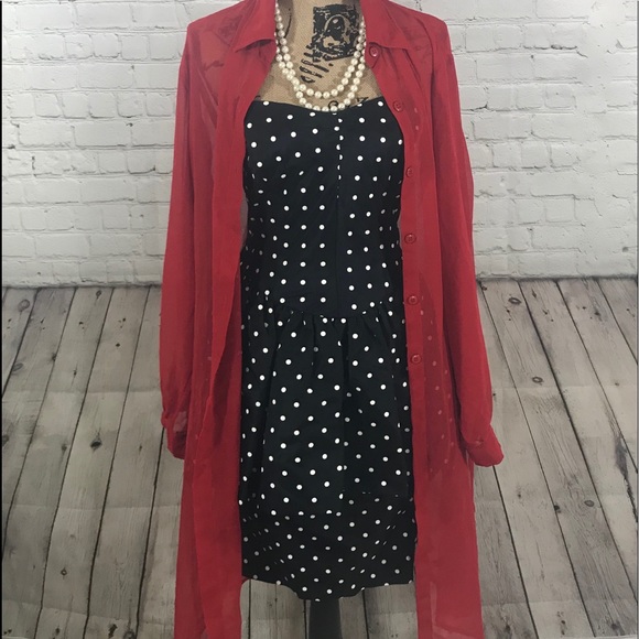 Women’s Vintage 80’s-90’s Polka Dot Vintage Dress - Picture 4 of 6